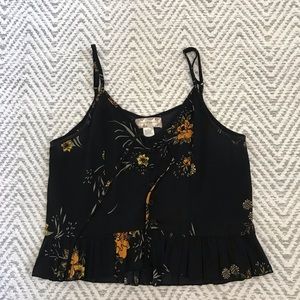 Band of Gypsies floral ruffle tank top